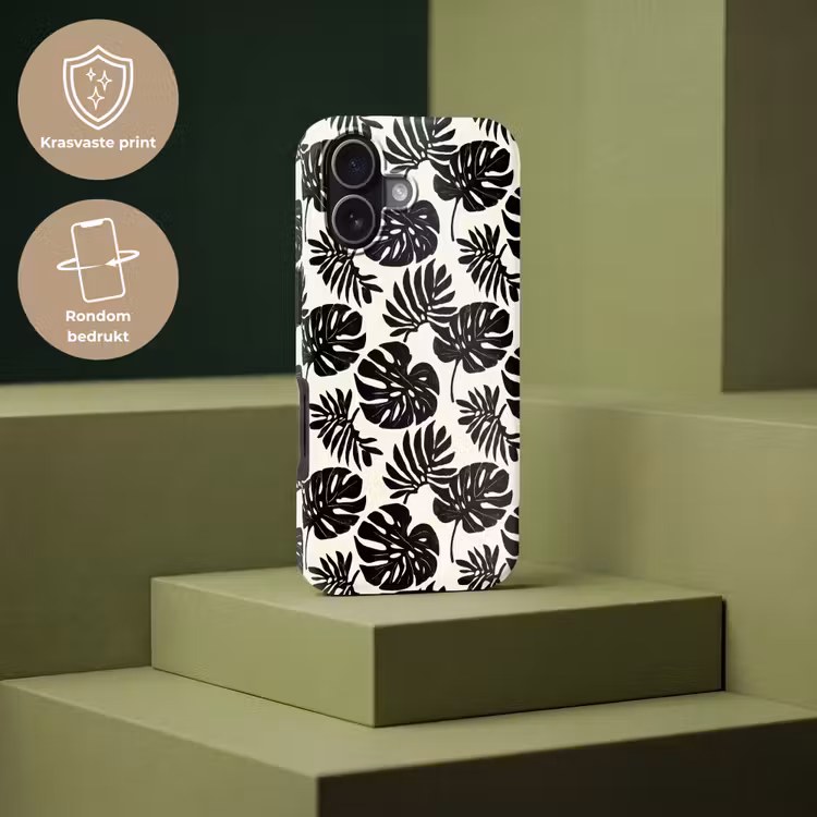 Modern - Monstera - Zwart Toughcase MagSafe Apple iPhone 17 klein 1017 -USP_PrintM_NL