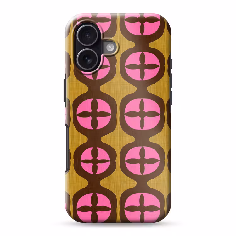 Modern - Patroon - Roze Toughcase MagSafe Apple iPhone 17 klein 1017 -3d