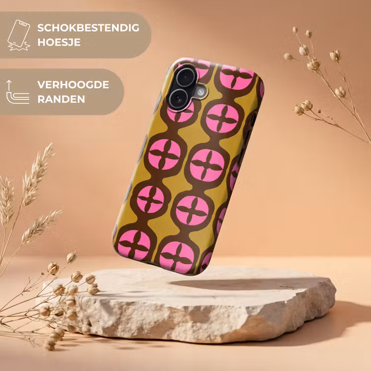 Modern - Patroon - Roze Toughcase MagSafe Apple iPhone 17 klein 1017 -USP_RandenV_NL