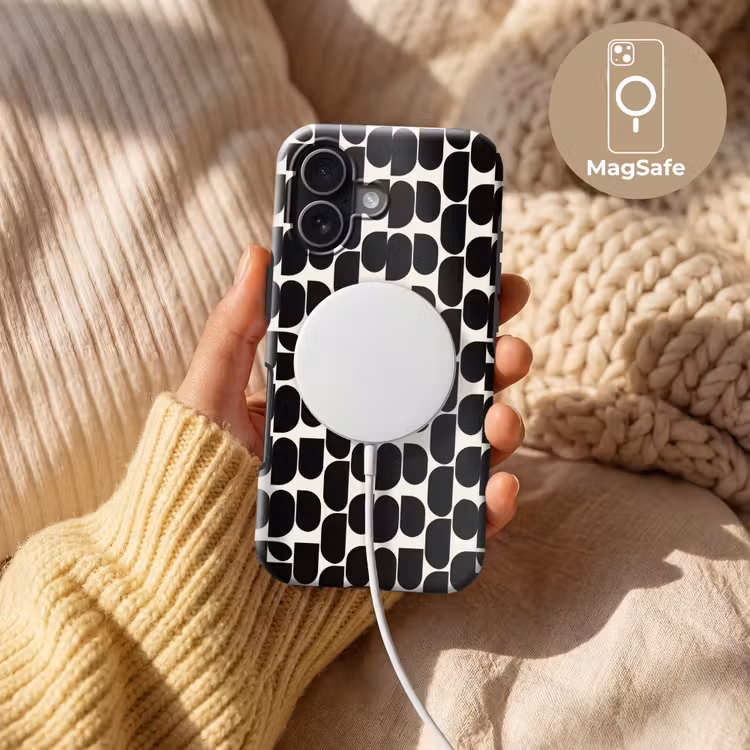 Modern - Patroon - Zwart Toughcase MagSafe Apple iPhone 17 klein 1017 -USP_MagsafeV