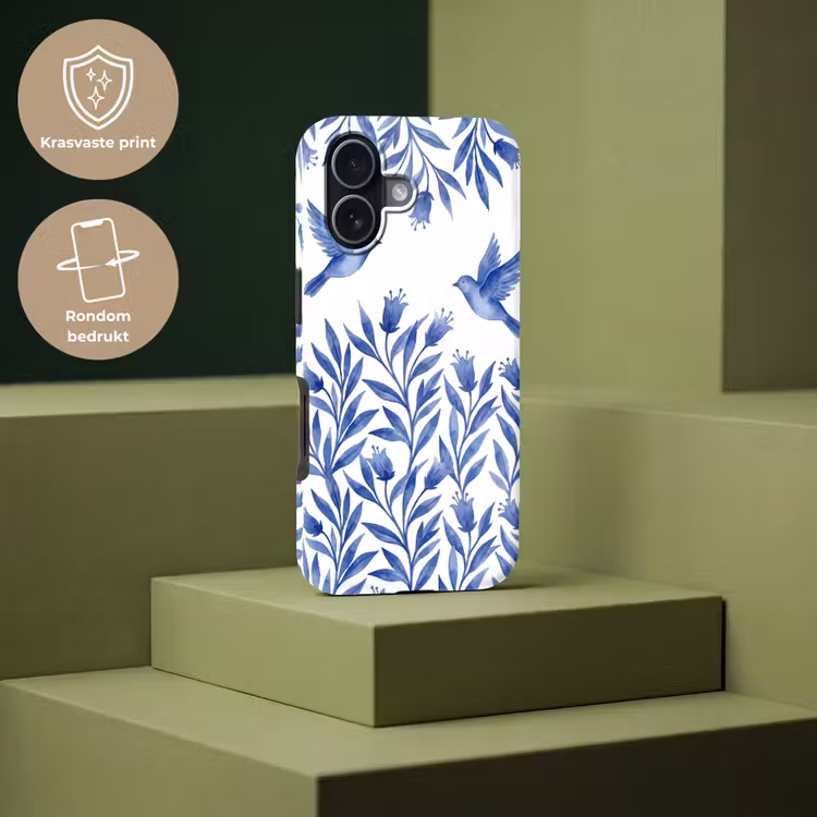 Modern - Vogels - Delfts - Blauw Toughcase MagSafe Apple iPhone 17 klein -USP_PrintM_NL