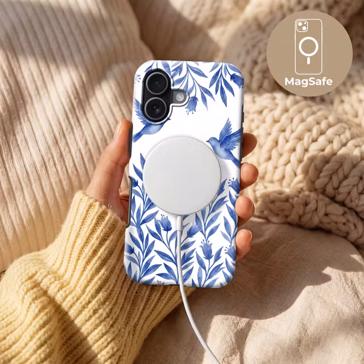 Modern - Vogels - Delfts - Blauw Toughcase MagSafe Apple iPhone 17 klein -USP_MagsafeV