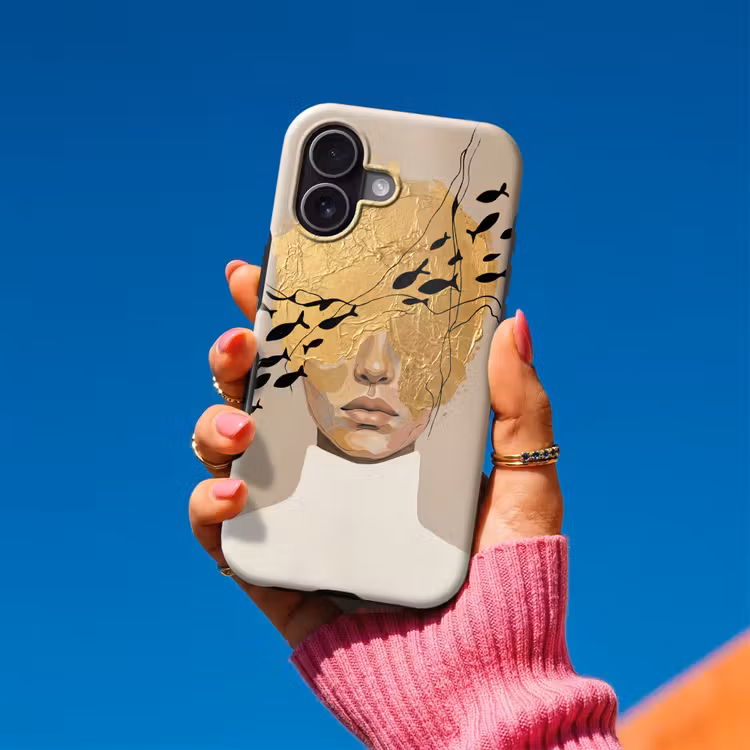 Modern - Vrouw - Goud Toughcase MagSafe Apple iPhone 17 klein -Sfeer1V