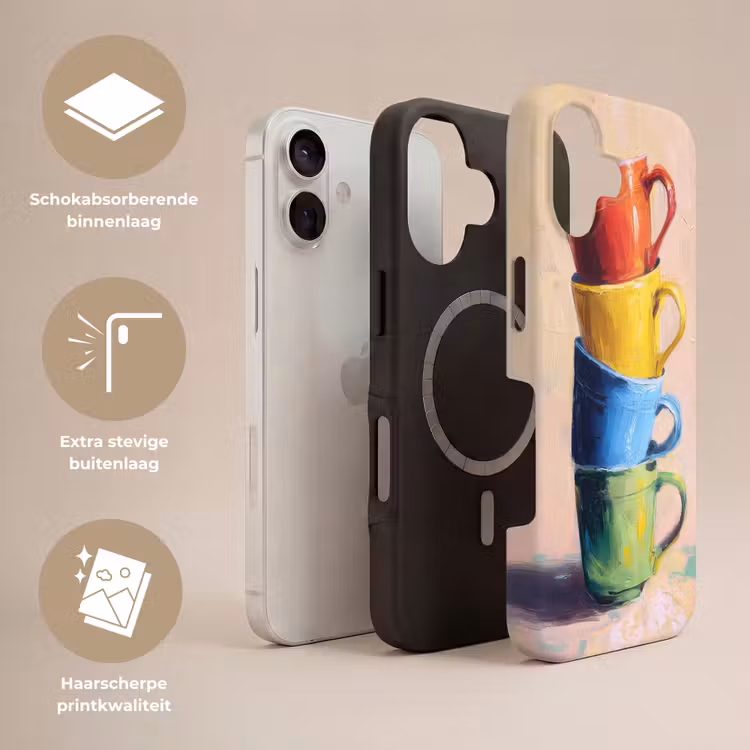 Mokken - Gestapeld - Keramiek - Kleurrijk Toughcase MagSafe Apple iPhone 17 klein -USP_Lagen_NL
