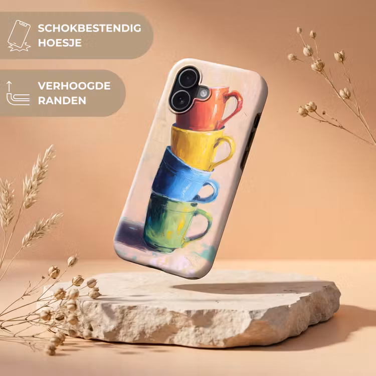Mokken - Gestapeld - Keramiek - Kleurrijk Toughcase MagSafe Apple iPhone 17 klein -USP_RandenV_NL