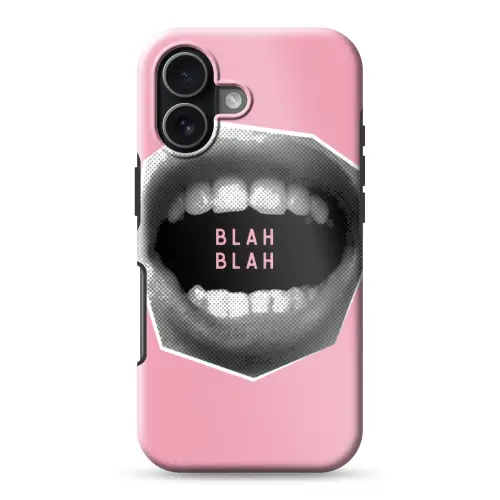 Mond - BLAH BLAH - Roze Toughcase MagSafe Apple iPhone 17 klein -3d