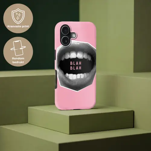 Mond - BLAH BLAH - Roze Toughcase MagSafe Apple iPhone 17 klein -USP_PrintM_NL