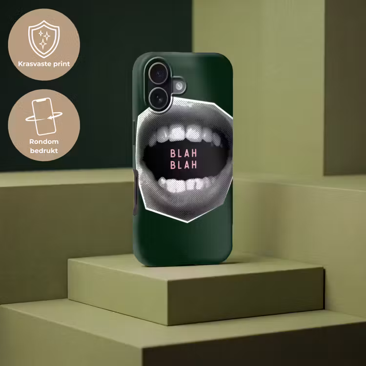 Mond - Groen - Illustratie - BLAH BLAH Toughcase MagSafe Apple iPhone 17 klein -USP_PrintM_NL