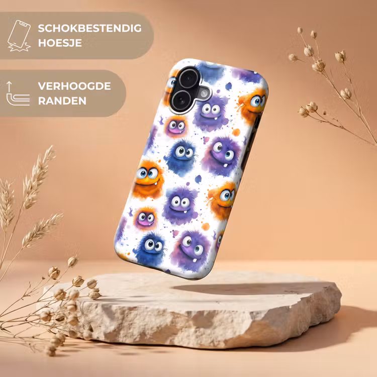 Monstertjes - Aquarel - Kleurrijk Toughcase MagSafe Apple iPhone 17 klein 1017 -USP_RandenV_NL