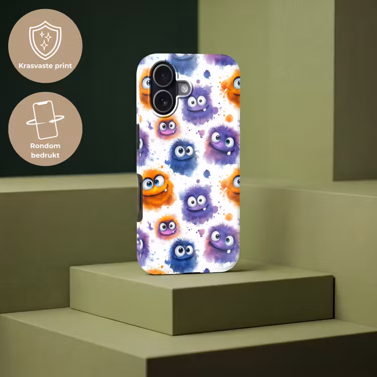 Monstertjes - Aquarel - Kleurrijk Toughcase MagSafe Apple iPhone 17 klein 1017 -USP_PrintM_NL