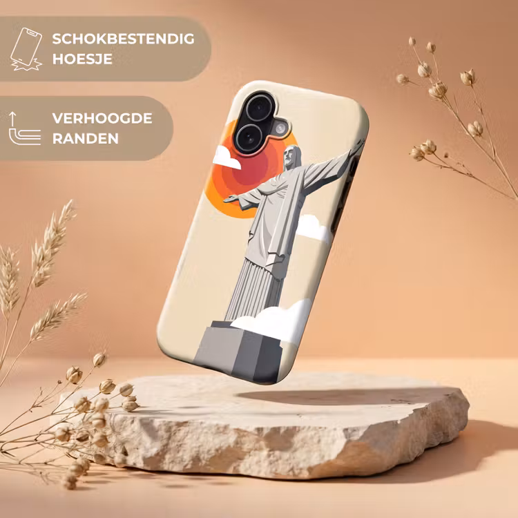Monument - Stad - Zonsondergang - Minimalistisch - Oranje Toughcase MagSafe Apple iPhone 17 klein -USP_RandenV_NL