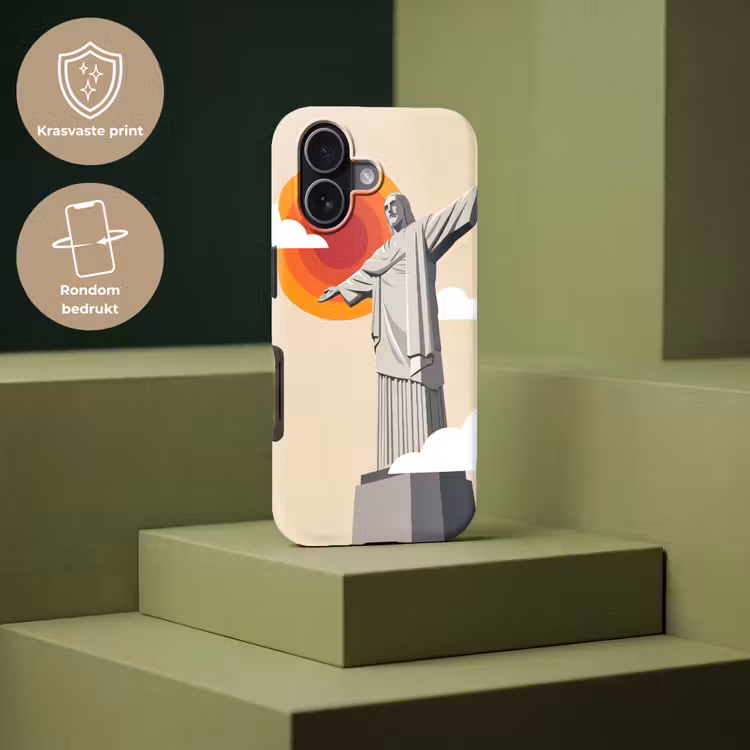 Monument - Stad - Zonsondergang - Minimalistisch - Oranje Toughcase MagSafe Apple iPhone 17 klein -USP_PrintM_NL