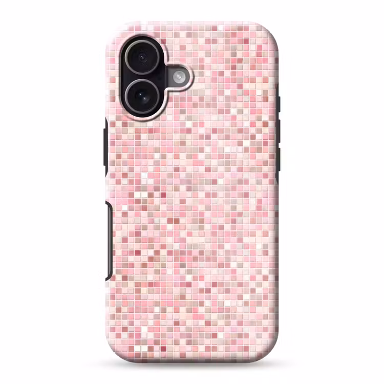 Mozaïek - Patroon - Roze Toughcase MagSafe Apple iPhone 17 klein 1017 -3d