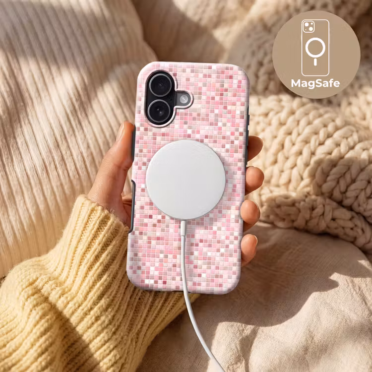 Mozaïek - Patroon - Roze Toughcase MagSafe Apple iPhone 17 klein 1017 -USP_MagsafeV