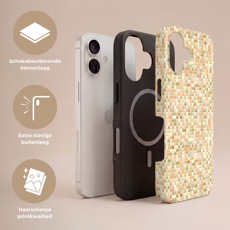 Mozaïek - Patroon - Terracotta Toughcase MagSafe Apple iPhone 17 klein 1017 -USP_Lagen_NL