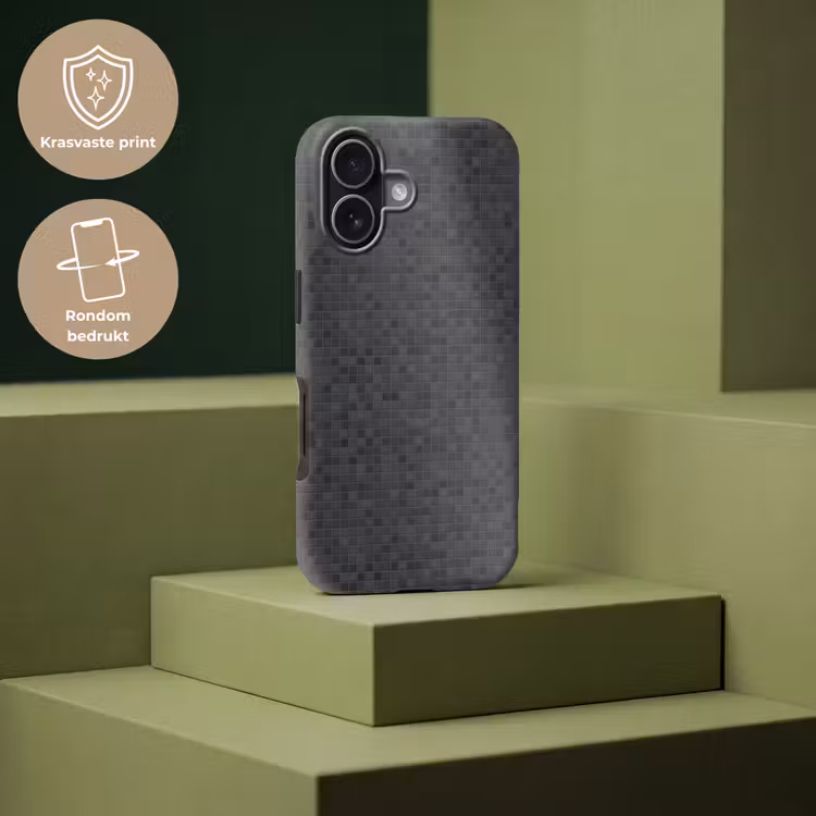 Mozaïek - Patroon - Zwart Toughcase MagSafe Apple iPhone 17 klein 1017 -USP_PrintM_NL