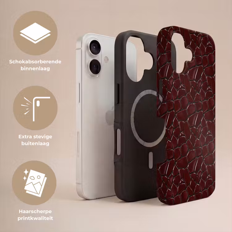 Mozaïek - Tegel - Bordeauxrood Toughcase MagSafe Apple iPhone 17 klein 1017 -USP_Lagen_NL