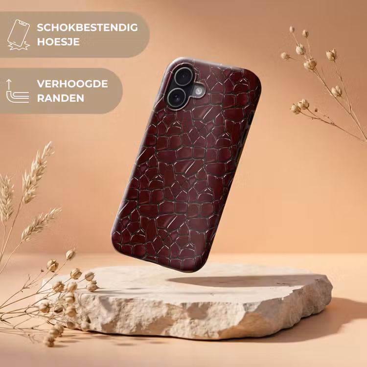 Mozaïek - Tegel - Bordeauxrood Toughcase MagSafe Apple iPhone 17 klein 1017 -USP_RandenV_NL
