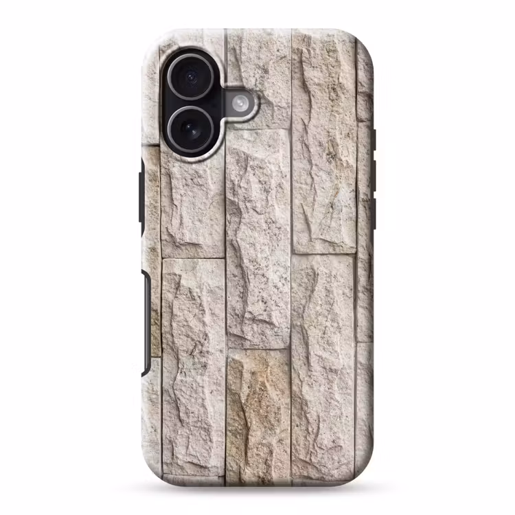 Muur - Steen - Ruw - Beige - Textuur Toughcase MagSafe Apple iPhone 17 klein -3d