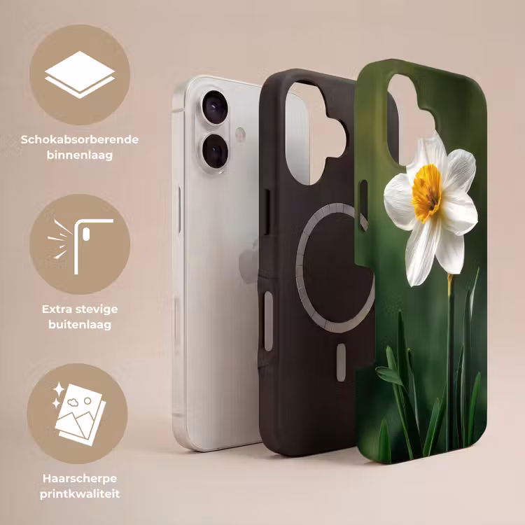 Narcis - Bloem - Wit - Grassprieten Toughcase MagSafe Apple iPhone 17 klein -USP_Lagen_NL