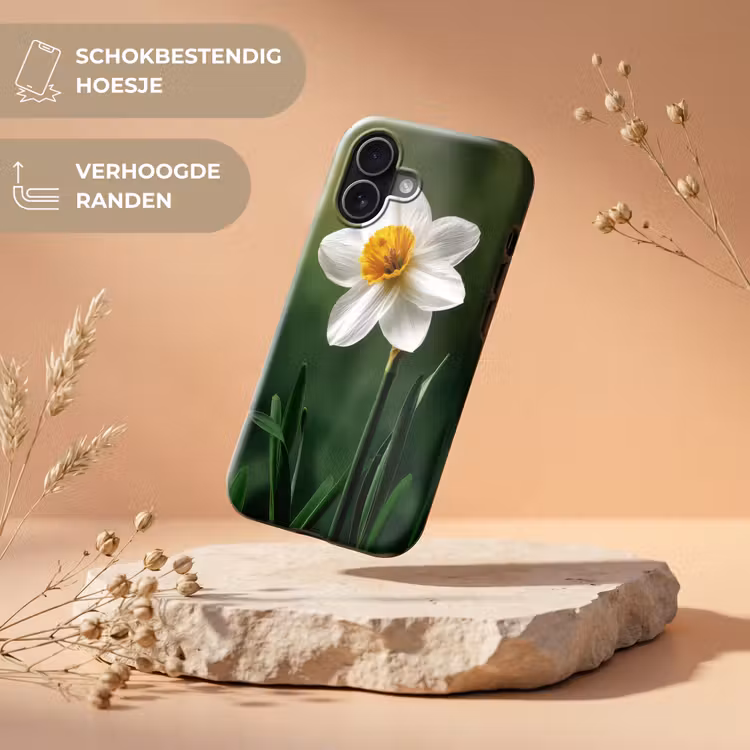 Narcis - Bloem - Wit - Grassprieten Toughcase MagSafe Apple iPhone 17 klein -USP_RandenV_NL