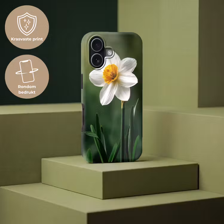 Narcis - Bloem - Wit - Grassprieten Toughcase MagSafe Apple iPhone 17 klein -USP_PrintM_NL