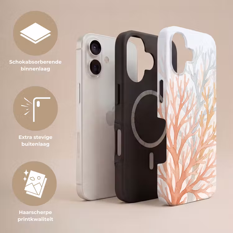 Natuur - Abstract - Aquarel - Organisch - Warm Toughcase MagSafe Apple iPhone 17 klein -USP_Lagen_NL