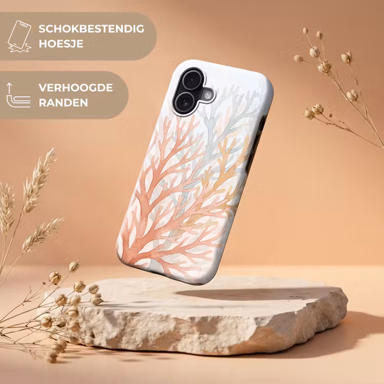 Natuur - Abstract - Aquarel - Organisch - Warm Toughcase MagSafe Apple iPhone 17 klein -USP_RandenV_NL