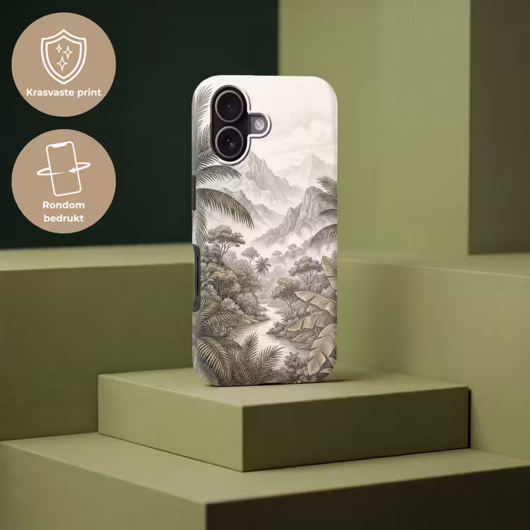 Natuur - Bergen - Rivier - Tropisch - Vintage Toughcase MagSafe Apple iPhone 17 klein -USP_PrintM_NL