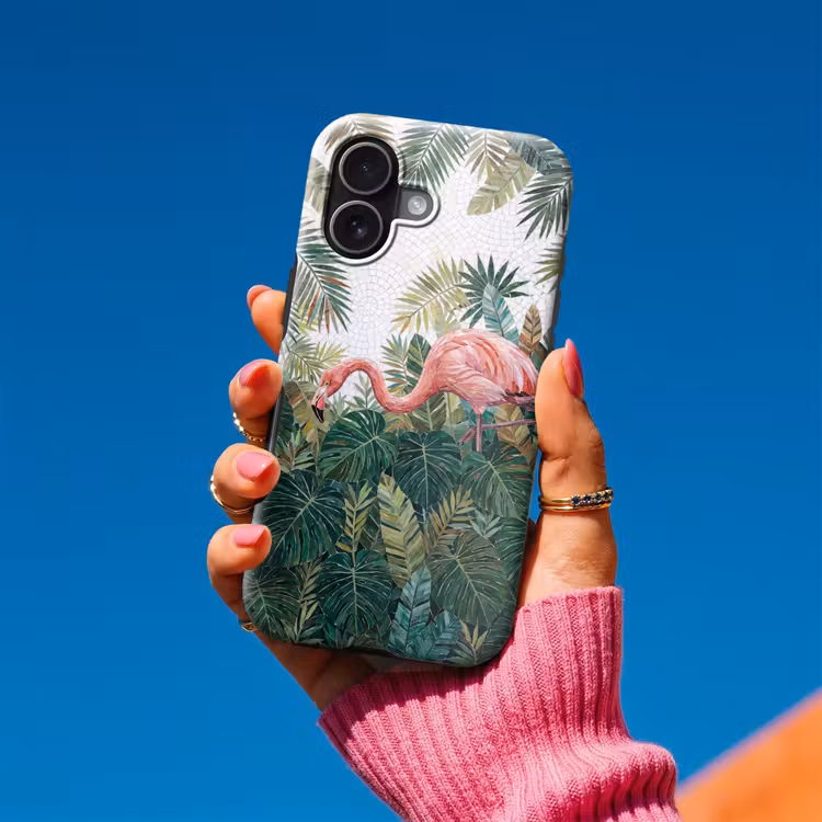 Natuur - Bladeren - Abstract - Groen - Vogel Toughcase MagSafe Apple iPhone 17 klein -Sfeer1V