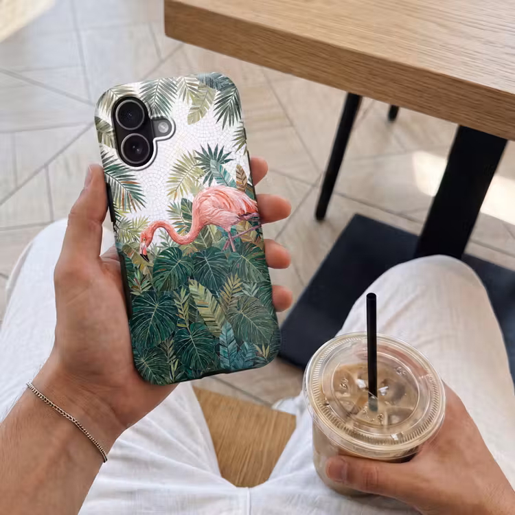 Natuur - Bladeren - Abstract - Groen - Vogel Toughcase MagSafe Apple iPhone 17 klein -Sfeer1M