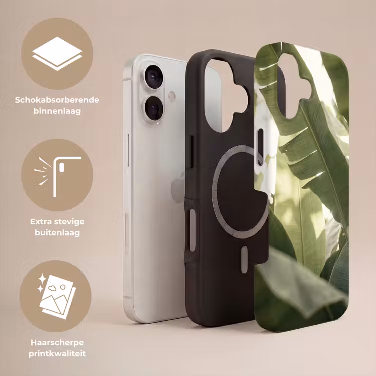 Natuur - Bladeren - Groen - Tropisch - Detail Toughcase MagSafe Apple iPhone 17 klein -USP_Lagen_NL