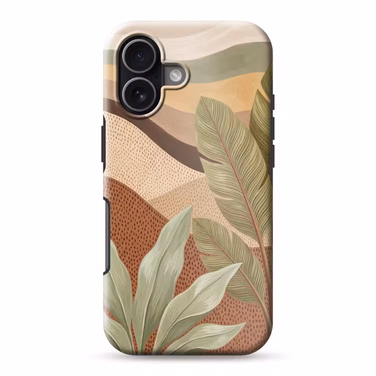 Natuur - Bladeren - Landschap - Abstract - Aardetinten Toughcase MagSafe Apple iPhone 17 klein -3d
