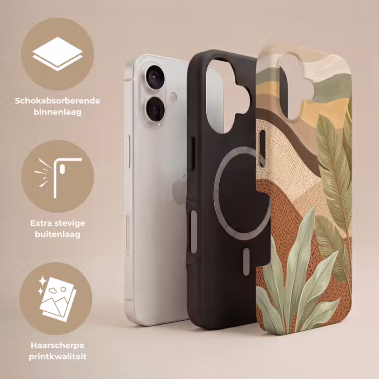Natuur - Bladeren - Landschap - Abstract - Aardetinten Toughcase MagSafe Apple iPhone 17 klein -USP_Lagen_NL