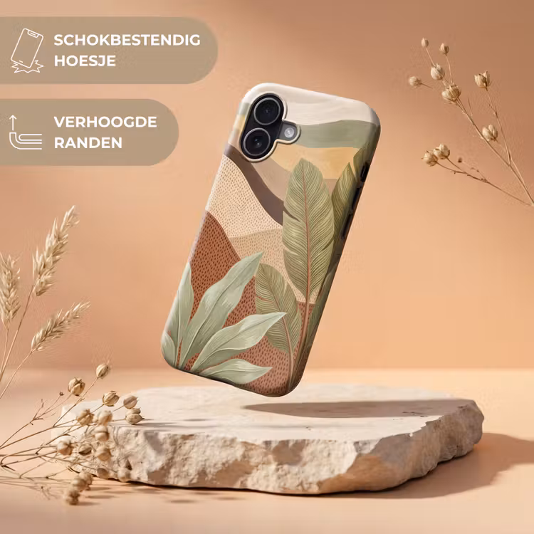 Natuur - Bladeren - Landschap - Abstract - Aardetinten Toughcase MagSafe Apple iPhone 17 klein -USP_RandenV_NL