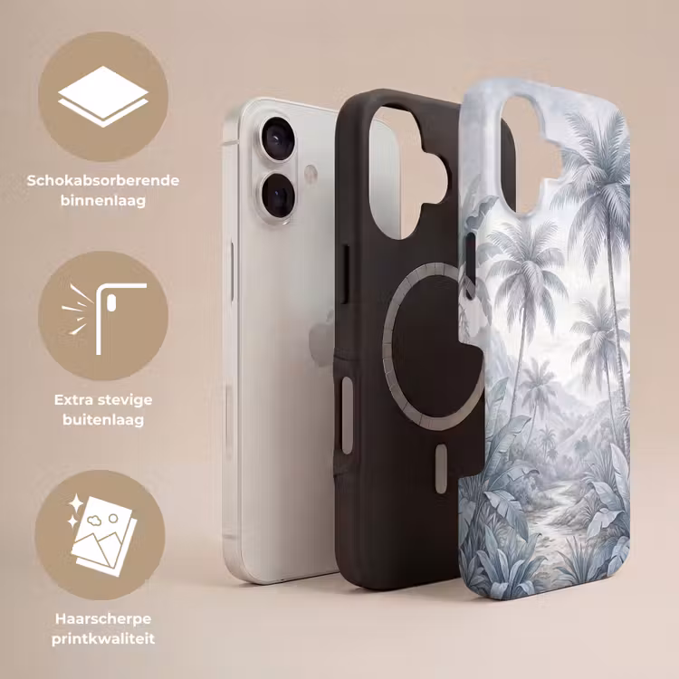 Natuur - Boom - Tropisch - Landschap - Blauw Toughcase MagSafe Apple iPhone 17 klein -USP_Lagen_NL