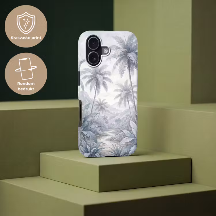 Natuur - Boom - Tropisch - Landschap - Blauw Toughcase MagSafe Apple iPhone 17 klein -USP_PrintM_NL