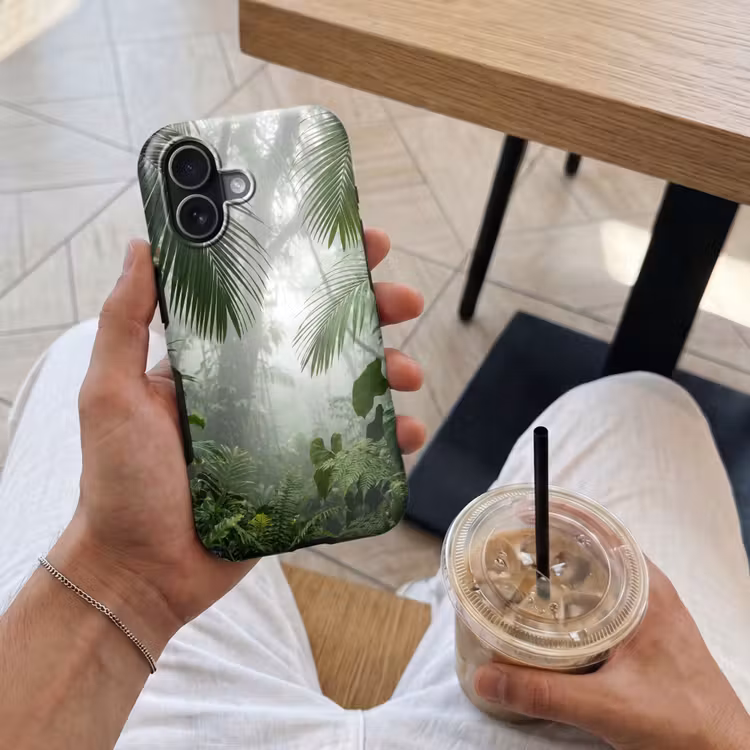 Natuur - Jungle - Mist - Tropisch - Groen Toughcase MagSafe Apple iPhone 17 klein -Sfeer1M