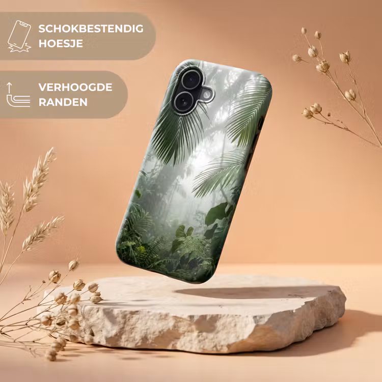 Natuur - Jungle - Mist - Tropisch - Groen Toughcase MagSafe Apple iPhone 17 klein -USP_RandenV_NL