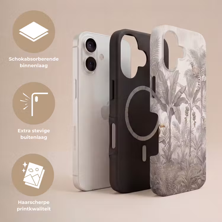Natuur - Jungle - Ringstaartmaki - Bruin Toughcase MagSafe Apple iPhone 17 klein -USP_Lagen_NL