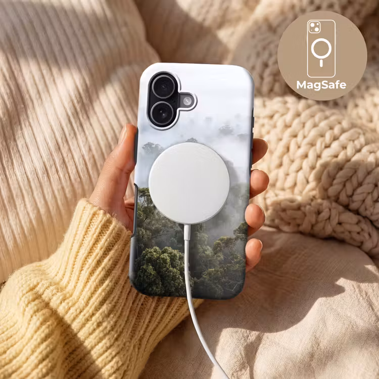 Natuur - Mist - Bos - Ochtend - Goud Toughcase MagSafe Apple iPhone 17 klein -USP_MagsafeV