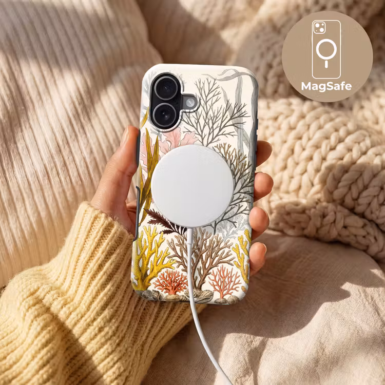 Natuur - Onderwater - Botanisch - Vintage - Kleurrijk Toughcase MagSafe Apple iPhone 17 klein -USP_MagsafeV