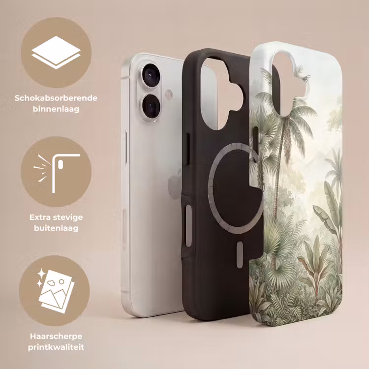 Natuur - Tropisch bos - Landschap - Aquarel - Groen Toughcase MagSafe Apple iPhone 17 klein -USP_Lagen_NL