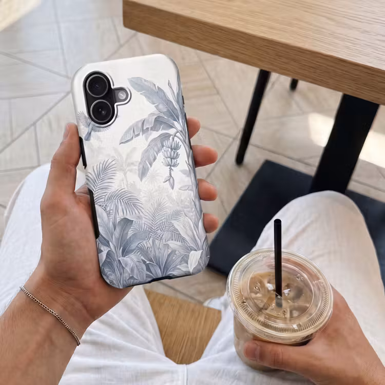 Natuur - Vogel - Jungle - Illustratie - Blauw Toughcase MagSafe Apple iPhone 17 klein -Sfeer1M