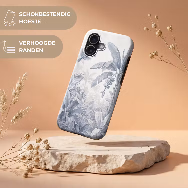 Natuur - Vogel - Jungle - Illustratie - Blauw Toughcase MagSafe Apple iPhone 17 klein -USP_RandenV_NL