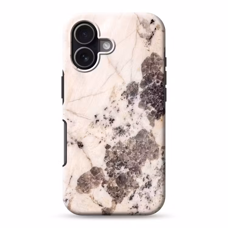 Natuursteen - Patroon - Abstract - Beige - Grijs Toughcase MagSafe Apple iPhone 17 klein -3d