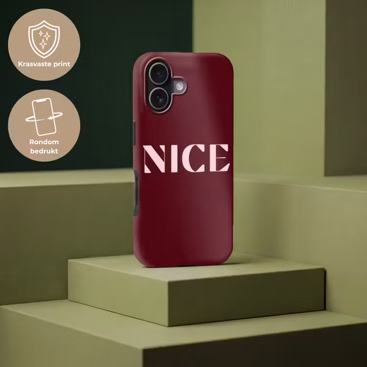 Nice - Bordeaux - Roze Toughcase MagSafe Apple iPhone 17 klein -USP_PrintM_NL