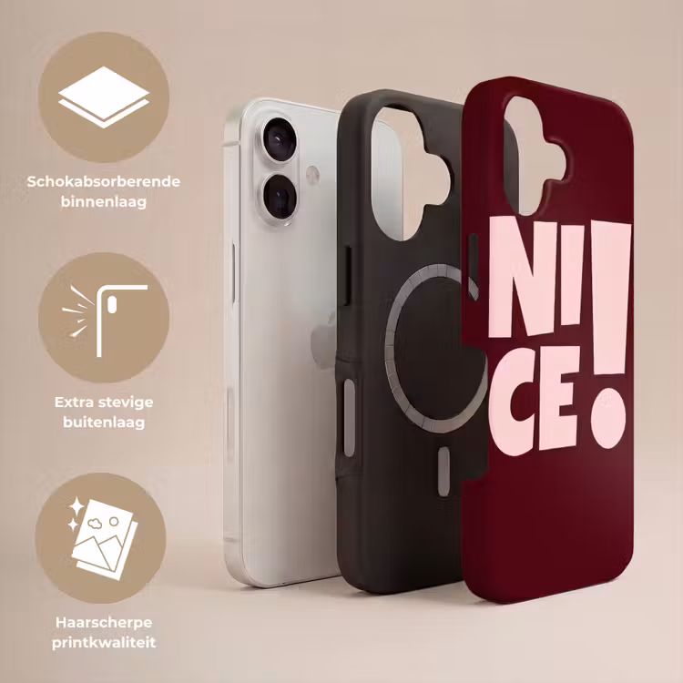 Nice - Uitroepteken - Rood Toughcase MagSafe Apple iPhone 17 klein -USP_Lagen_NL