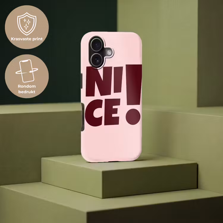 Nice - Uitroepteken - Roze Toughcase MagSafe Apple iPhone 17 klein -USP_PrintM_NL