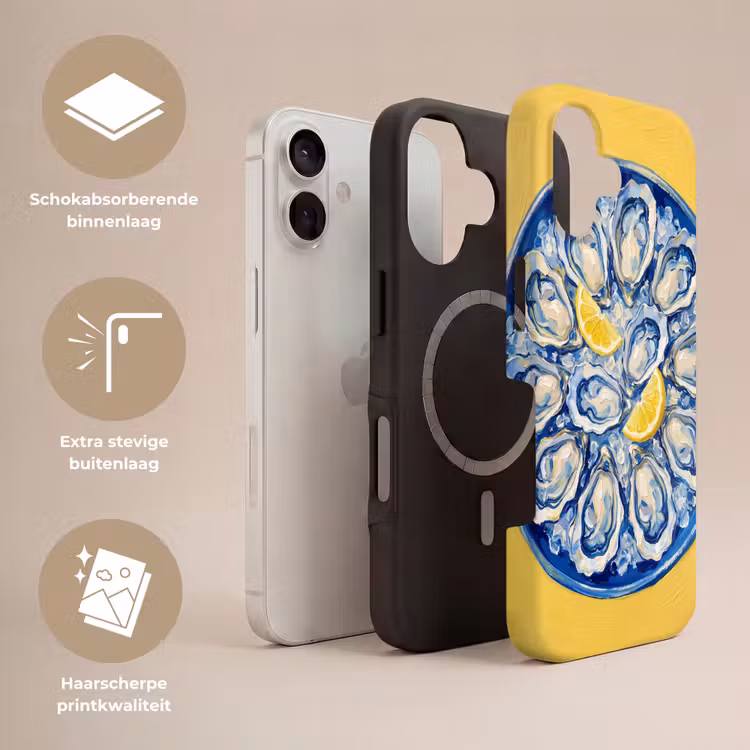Oesters - Citroen - IJs - Modern - Geel Toughcase MagSafe Apple iPhone 17 klein -USP_Lagen_NL